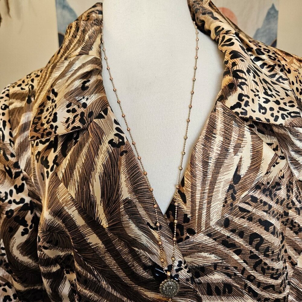 Isabella Suits Animal Print Blazer 16 - Mob Wife Cheetah Zebra Print Jacket L - Picture 8 of 11